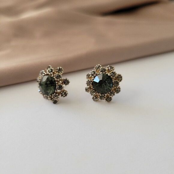 5/$25 Crystal Stud Earrings Gray Crystal Decorated Stud Earrings - Picture 7 of 8